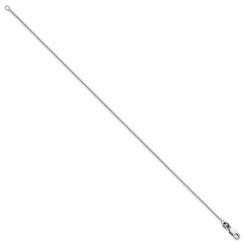9 Inch Sterling Silver Rhodium-Plated 1.25mm Cable Chain Anklet
