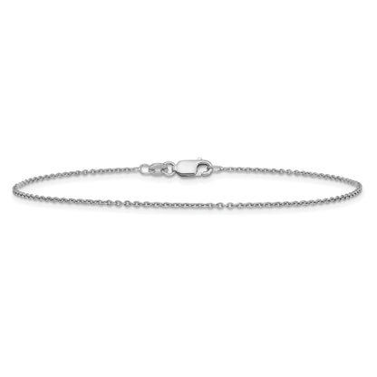 9 Inch Sterling Silver Rhodium-Plated 1.25mm Cable Chain Anklet
