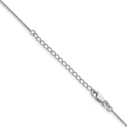 Sterling Silver Rhodium-Plated 1.25mm Cable Chain With A 2 Extention Necklace