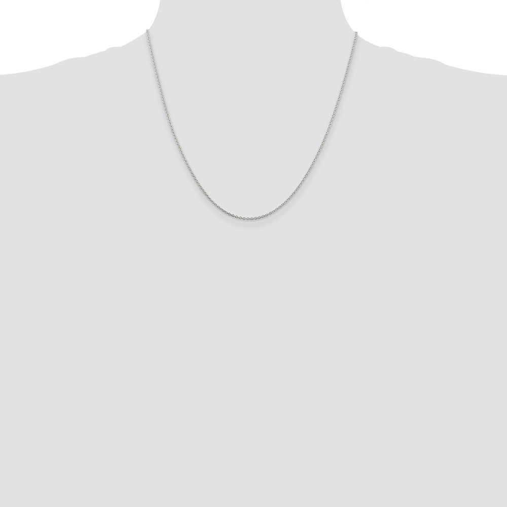 20 Inch Sterling Silver Rhodium-Plated 1.5mm Cable Chain Necklace