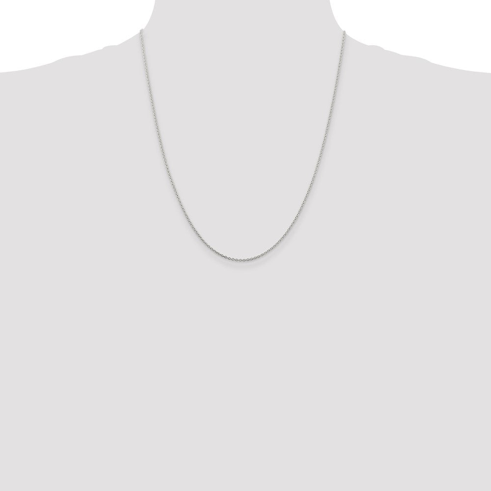 22 Inch Sterling Silver Rhodium-Plated 1.5mm Cable Chain Necklace