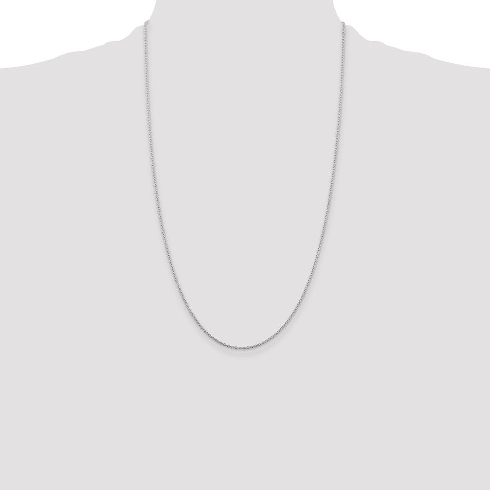 26 Inch Sterling Silver Rhodium-Plated 1.5mm Cable Chain Necklace