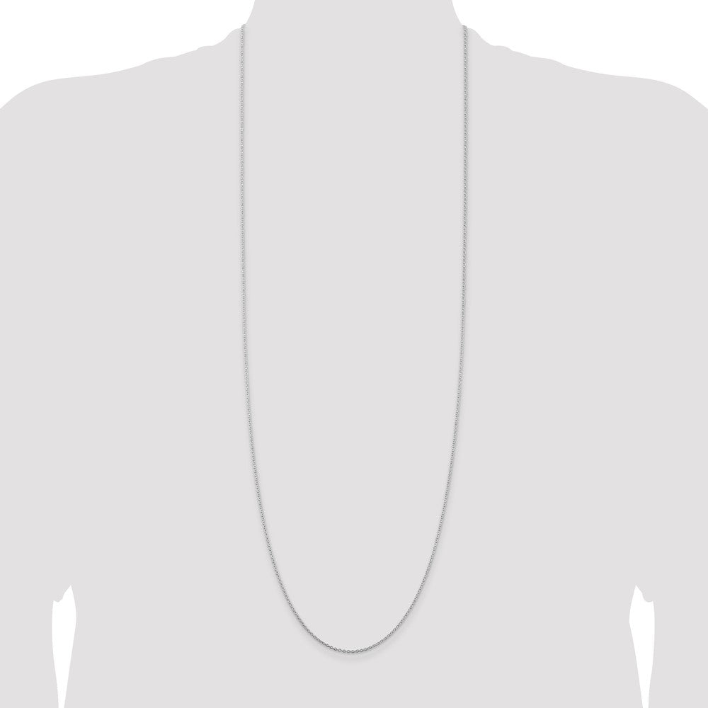 36 Inch Sterling Silver Rhodium-Plated 1.5mm Cable Chain Necklace