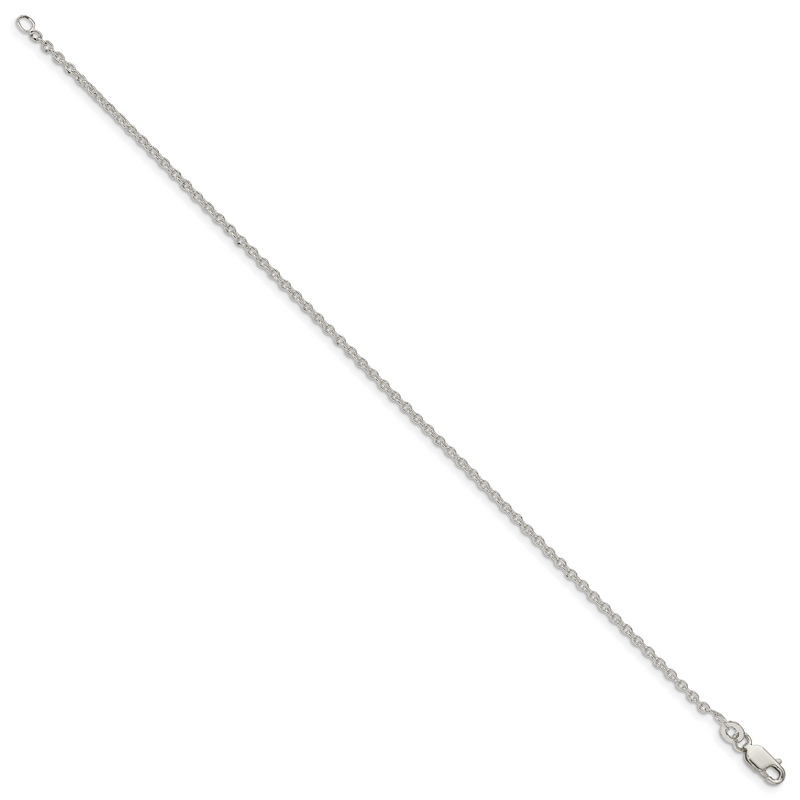 10 Inch Sterling Silver 1.95mm Cable Chain Anklet
