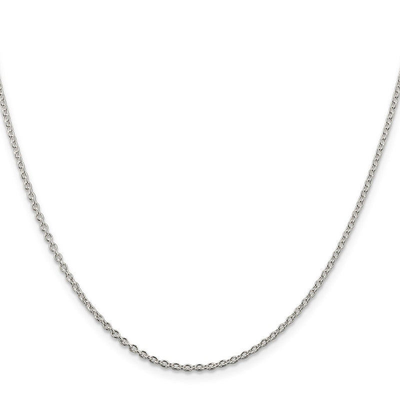 30 Inch Sterling Silver Rhodium-Plated 1.95mm Cable Chain Necklace