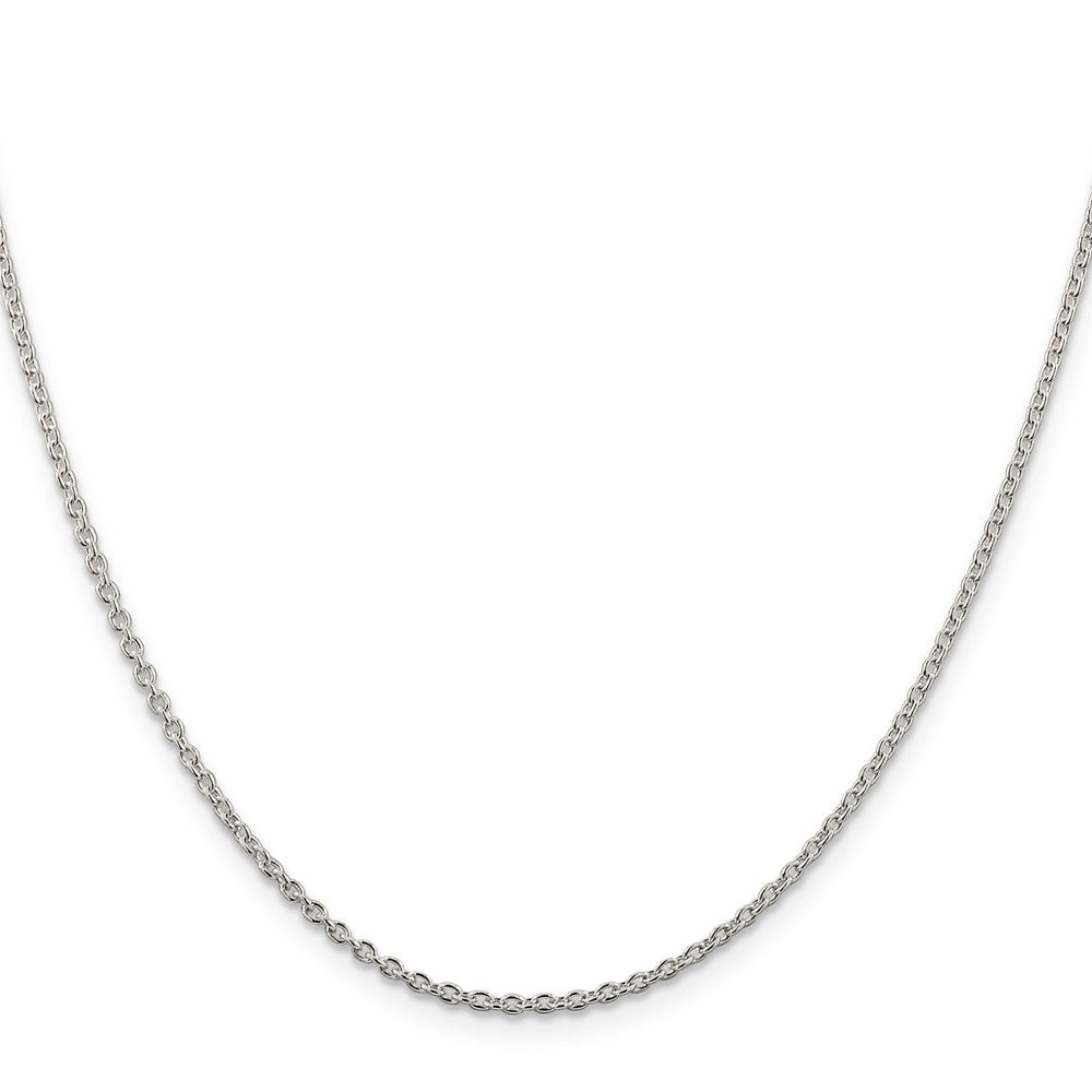 18 Inch Sterling Silver Rhodium-Plated 1.95mm Cable Chain Necklace