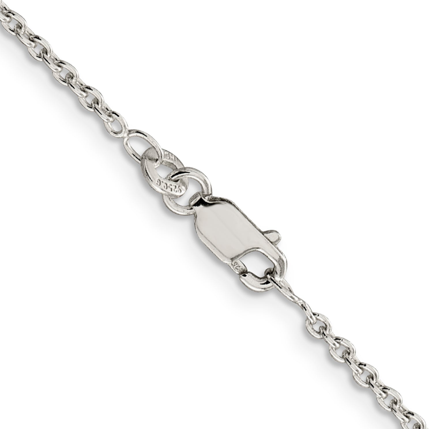 36 Inch Sterling Silver Rhodium-Plated 1.95mm Cable Chain Necklace