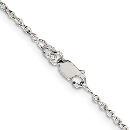 36 Inch Sterling Silver Rhodium-Plated 1.95mm Cable Chain Necklace