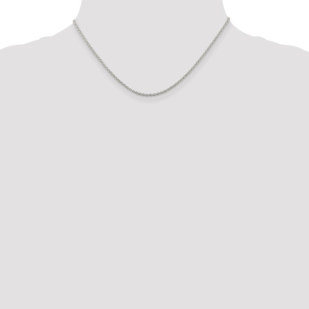16 Inch Sterling Silver Rhodium-Plated 1.95mm Cable Chain Necklace