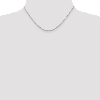 16 Inch Sterling Silver Rhodium-Plated 1.95mm Cable Chain Necklace