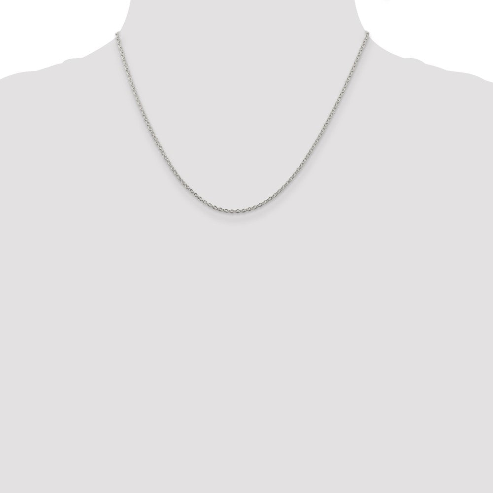 18 Inch Sterling Silver Rhodium-Plated 1.95mm Cable Chain Necklace