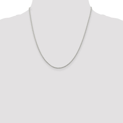 20 Inch Sterling Silver Rhodium-Plated 1.95mm Cable Chain Necklace