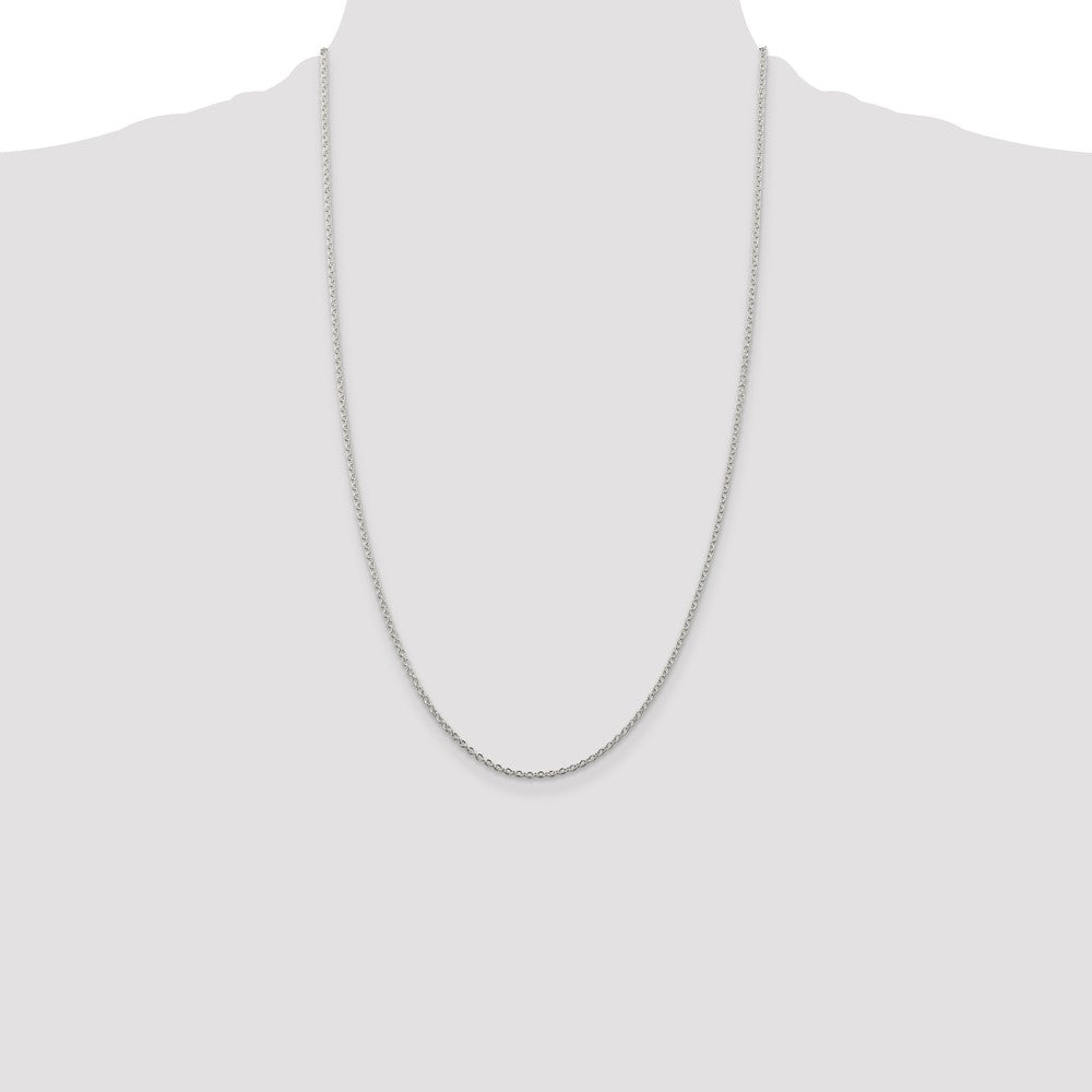 26 Inch Sterling Silver Rhodium-Plated 1.95mm Cable Chain Necklace