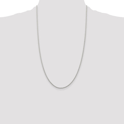 26 Inch Sterling Silver Rhodium-Plated 1.95mm Cable Chain Necklace