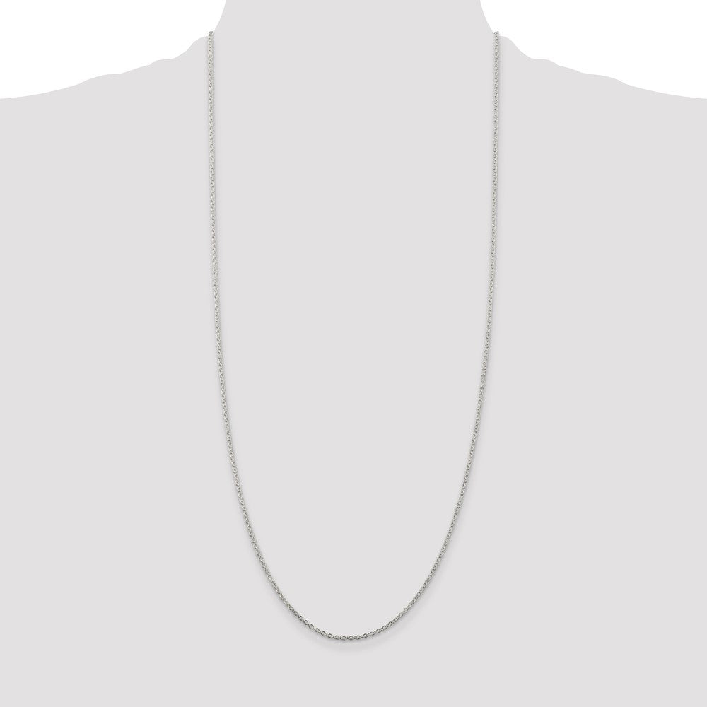 30 Inch Sterling Silver Rhodium-Plated 1.95mm Cable Chain Necklace