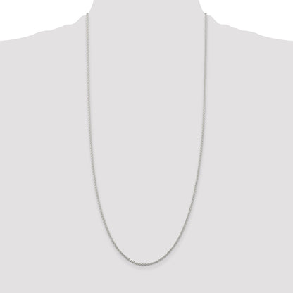 30 Inch Sterling Silver Rhodium-Plated 1.95mm Cable Chain Necklace