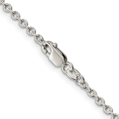 24 Inch Sterling Silver 2.25mm Cable Chain Necklace