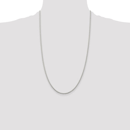 26 Inch Sterling Silver 2.25mm Cable Chain Necklace