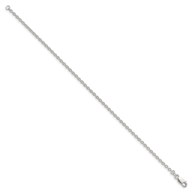 7 Inch Sterling Silver 2.25mm Cable Chain Bracelet