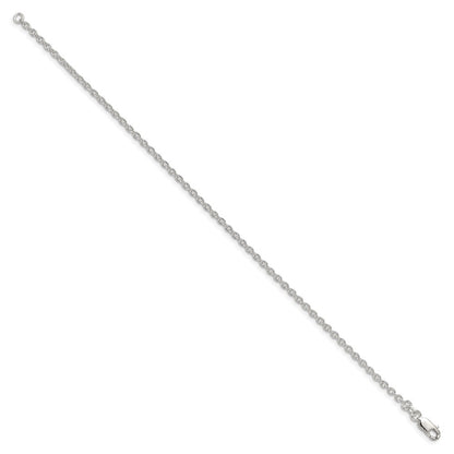 8 Inch Sterling Silver 2.25mm Cable Chain Bracelet