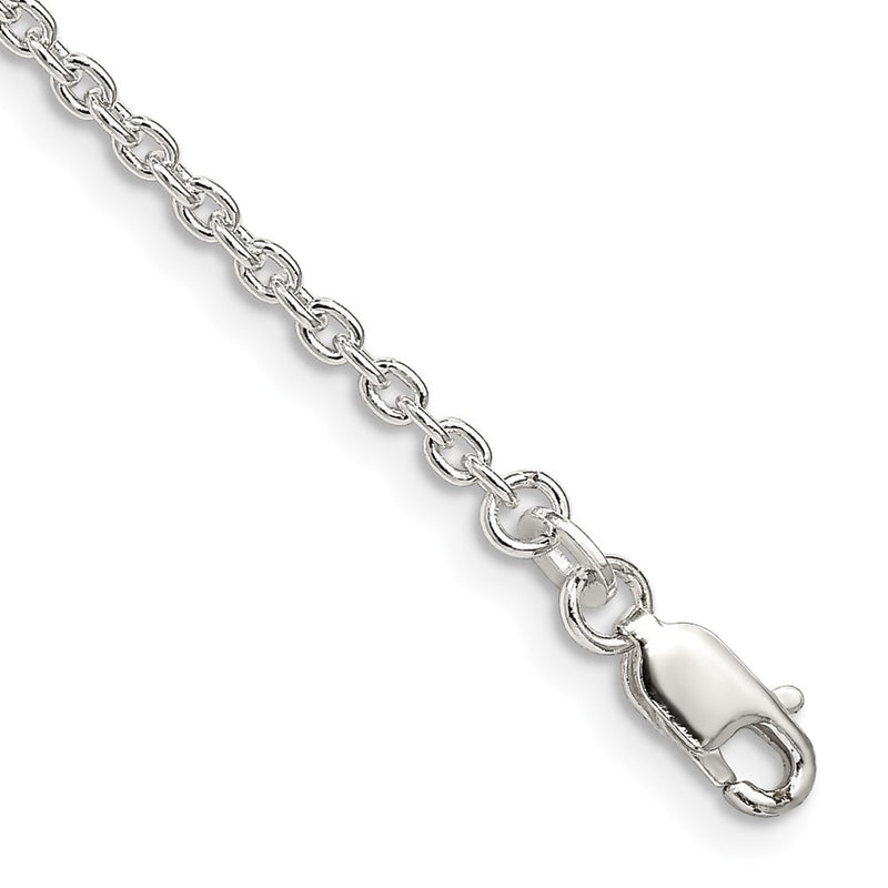 8 Inch Sterling Silver 2.25mm Cable Chain Bracelet