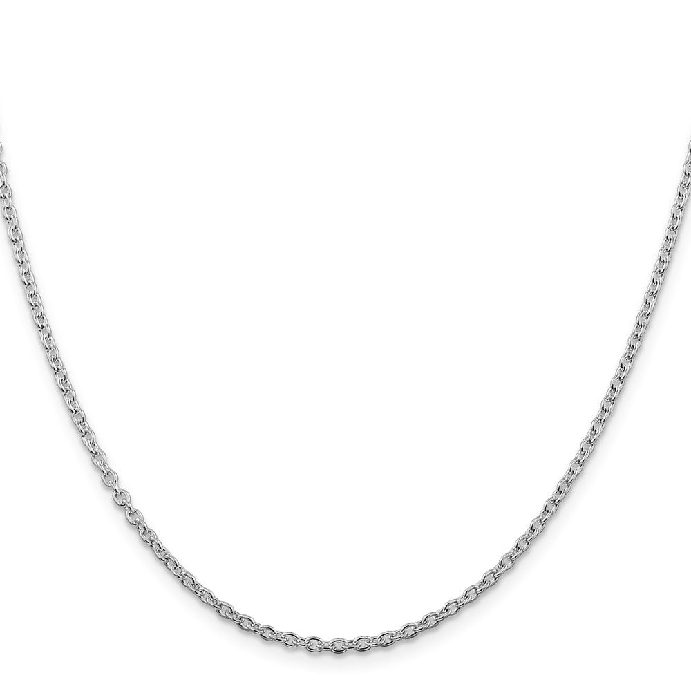 26 Inch Sterling Silver Rhodium-Plated 2.25mm Cable Chain Necklace