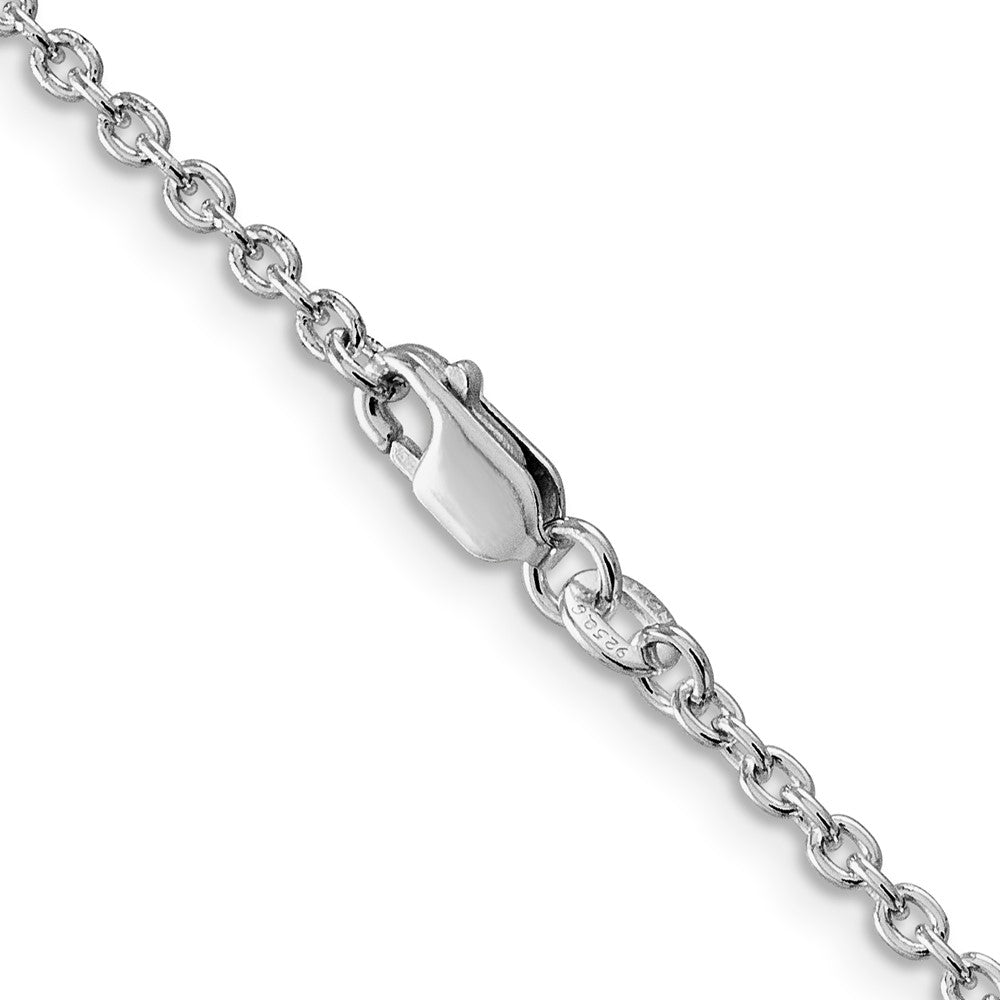 26 Inch Sterling Silver Rhodium-Plated 2.25mm Cable Chain Necklace