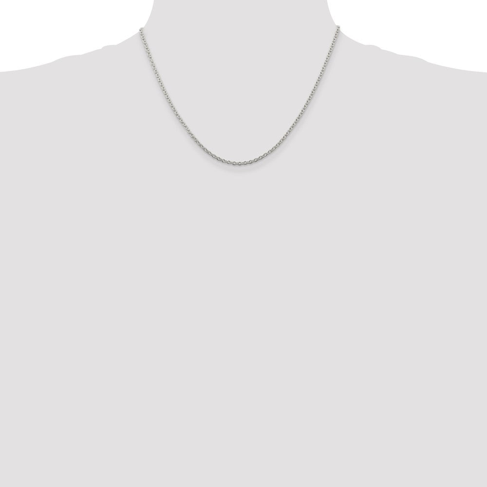 18 Inch Sterling Silver Rhodium-Plated 2.25mm Cable Chain Necklace