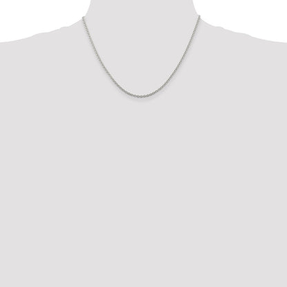 18 Inch Sterling Silver Rhodium-Plated 2.25mm Cable Chain Necklace