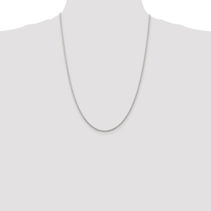 24 Inch Sterling Silver Rhodium-Plated 2.25mm Cable Chain Necklace