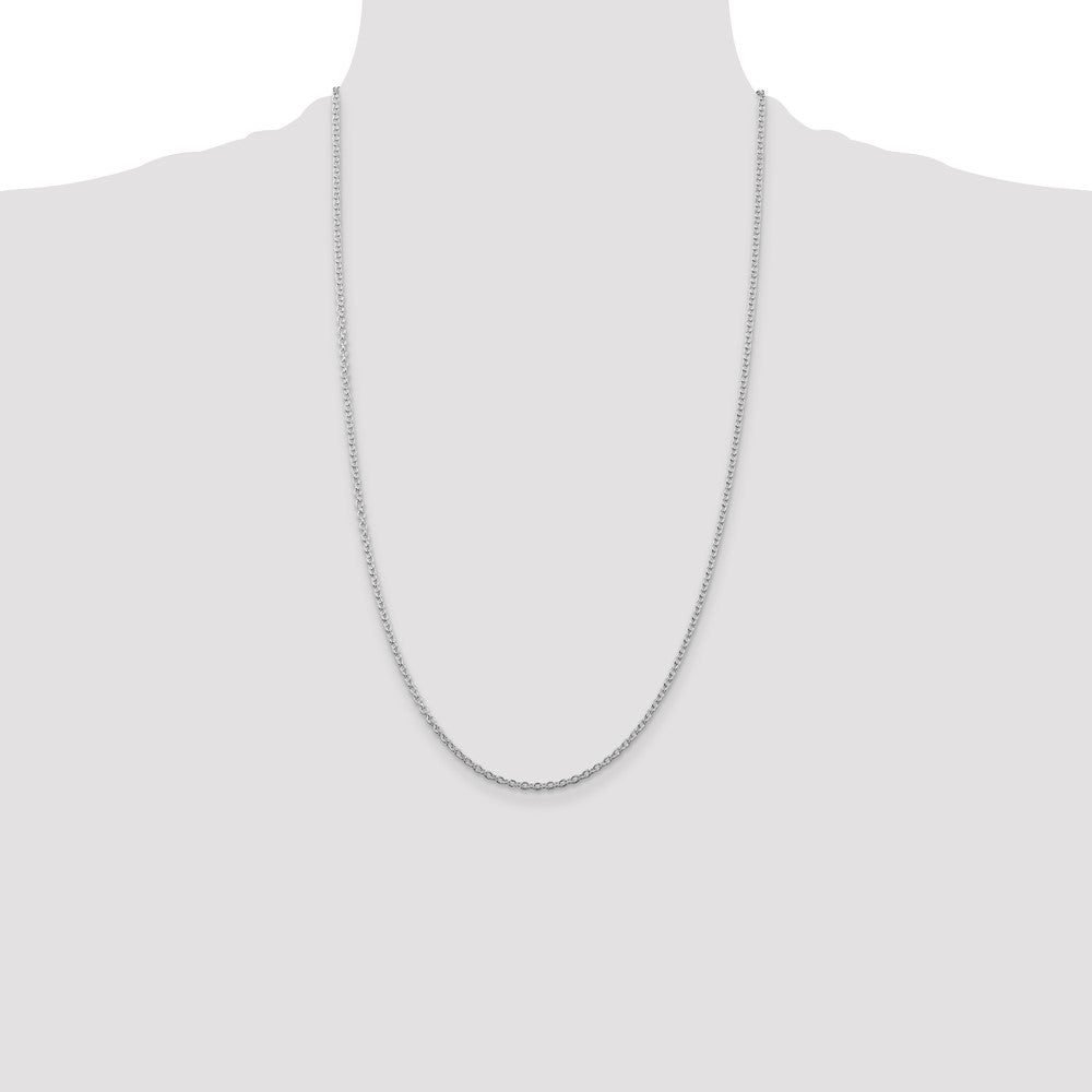 26 Inch Sterling Silver Rhodium-Plated 2.25mm Cable Chain Necklace