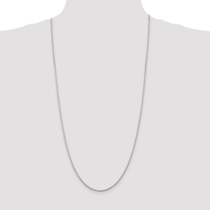 30 Inch Sterling Silver Rhodium-Plated 2.25mm Cable Chain Necklace