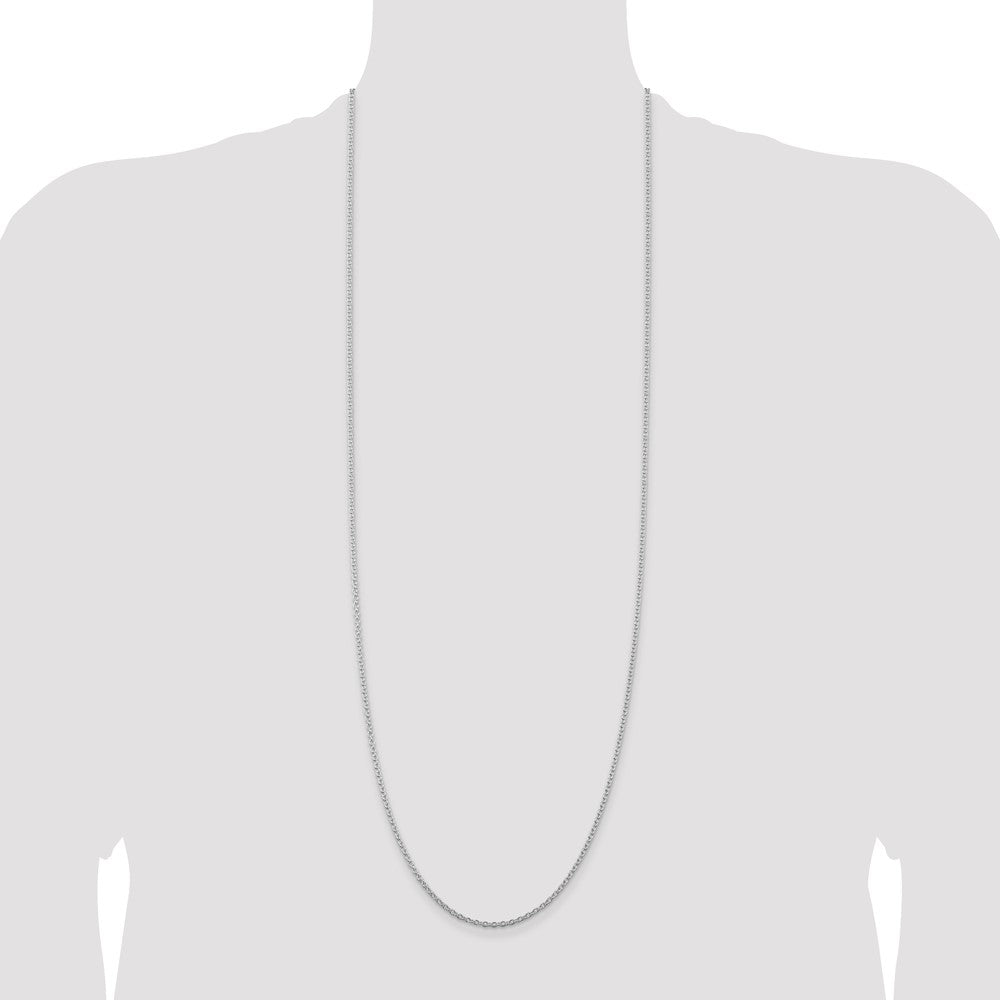 36 Inch Sterling Silver Rhodium-Plated 2.25mm Cable Chain Necklace
