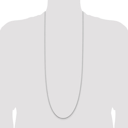 36 Inch Sterling Silver Rhodium-Plated 2.25mm Cable Chain Necklace