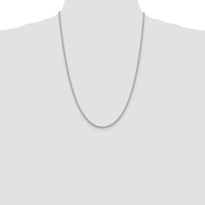 24 Inch Sterling Silver 2.75mm Cable Chain Necklace