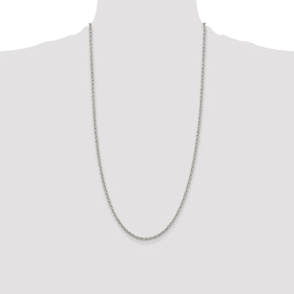 28 Inch Sterling Silver 2.75mm Cable Chain Necklace