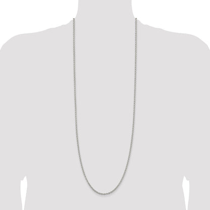 36 Inch Sterling Silver 2.75mm Cable Chain Necklace