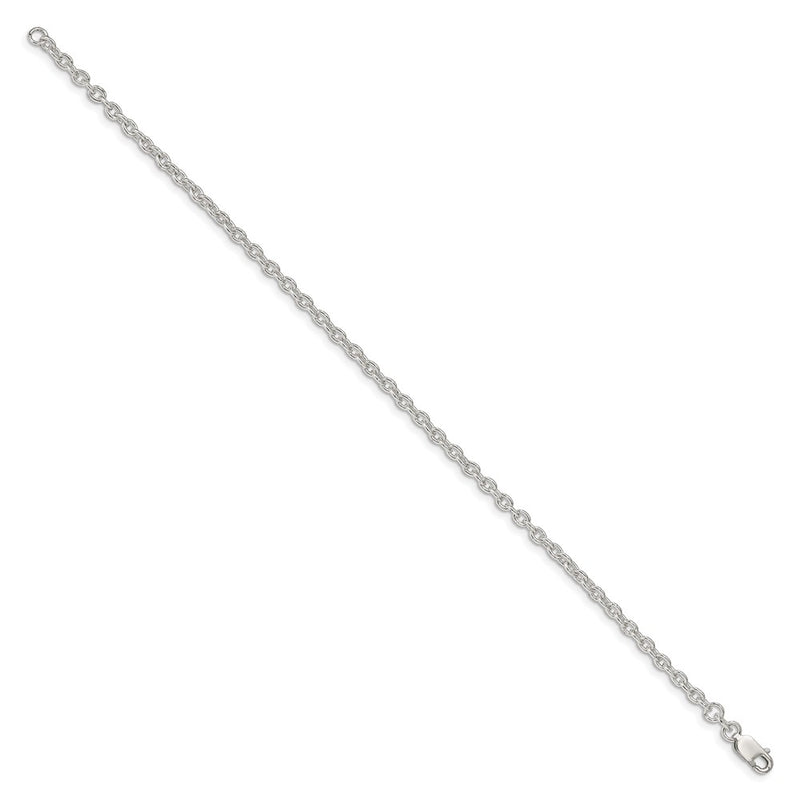 8 Inch Sterling Silver 2.75mm Cable Chain Bracelet