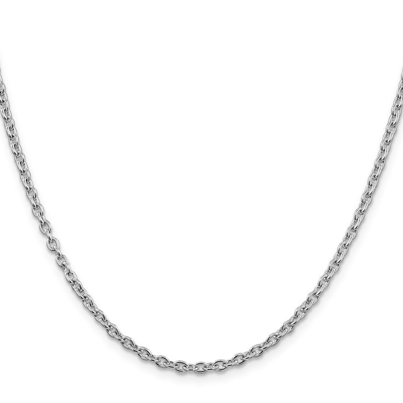 26 Inch Sterling Silver Rhodium-Plated 2.75mm Cable Chain Necklace