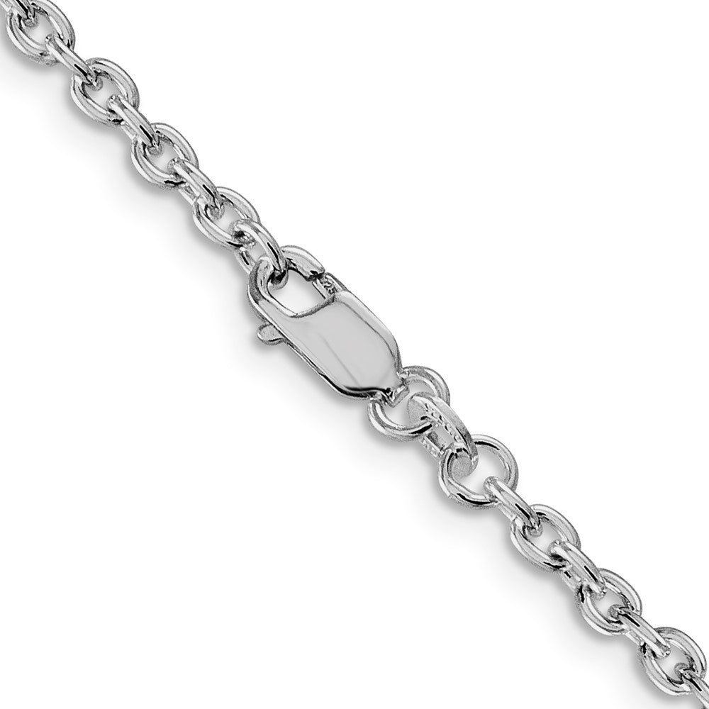 26 Inch Sterling Silver Rhodium-Plated 2.75mm Cable Chain Necklace