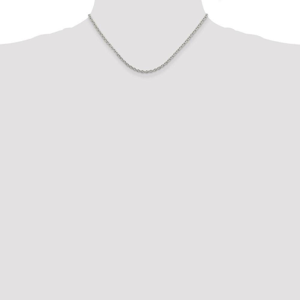 16 Inch Sterling Silver Rhodium-Plated 2.75mm Cable Chain Necklace