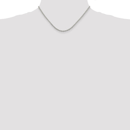 16 Inch Sterling Silver Rhodium-Plated 2.75mm Cable Chain Necklace