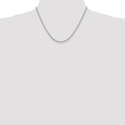 18 Inch Sterling Silver Rhodium-Plated 2.75mm Cable Chain Necklace