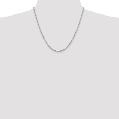 20 Inch Sterling Silver Rhodium-Plated 2.75mm Cable Chain Necklace