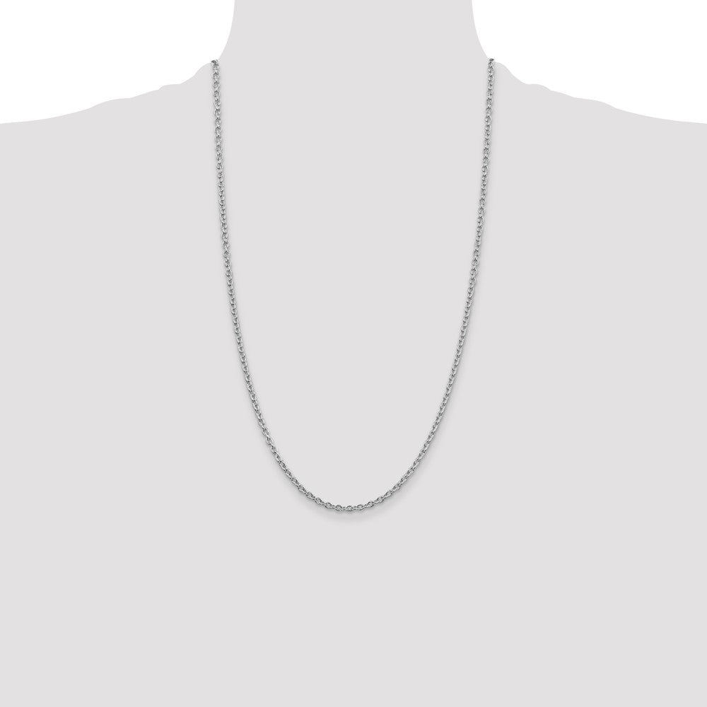 26 Inch Sterling Silver Rhodium-Plated 2.75mm Cable Chain Necklace