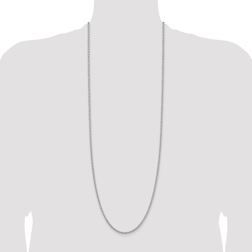 30 Inch Sterling Silver Rhodium-Plated 2.75mm Cable Chain Necklace
