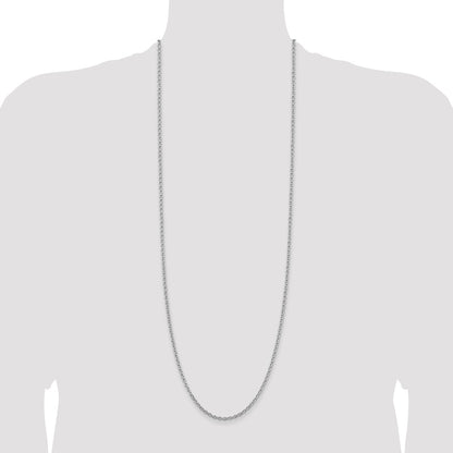 36 Inch Sterling Silver Rhodium-Plated 2.75mm Cable Chain Necklace