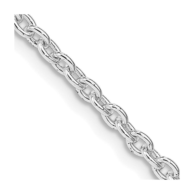 30 Inch Sterling Silver Rhodium-Plated 2.75mm Cable Chain Necklace