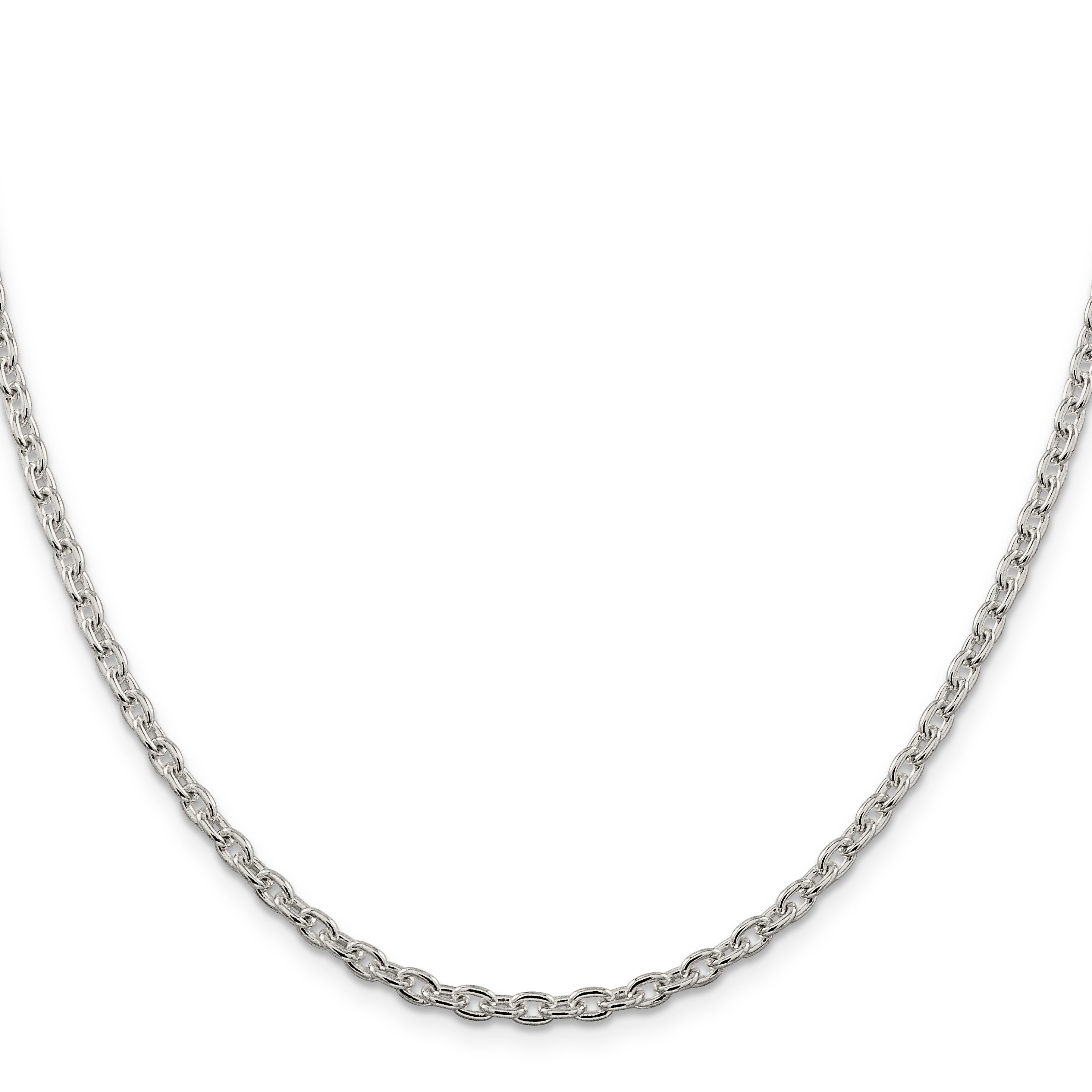 16 Inch Sterling Silver 3.5mm Cable Chain Necklace