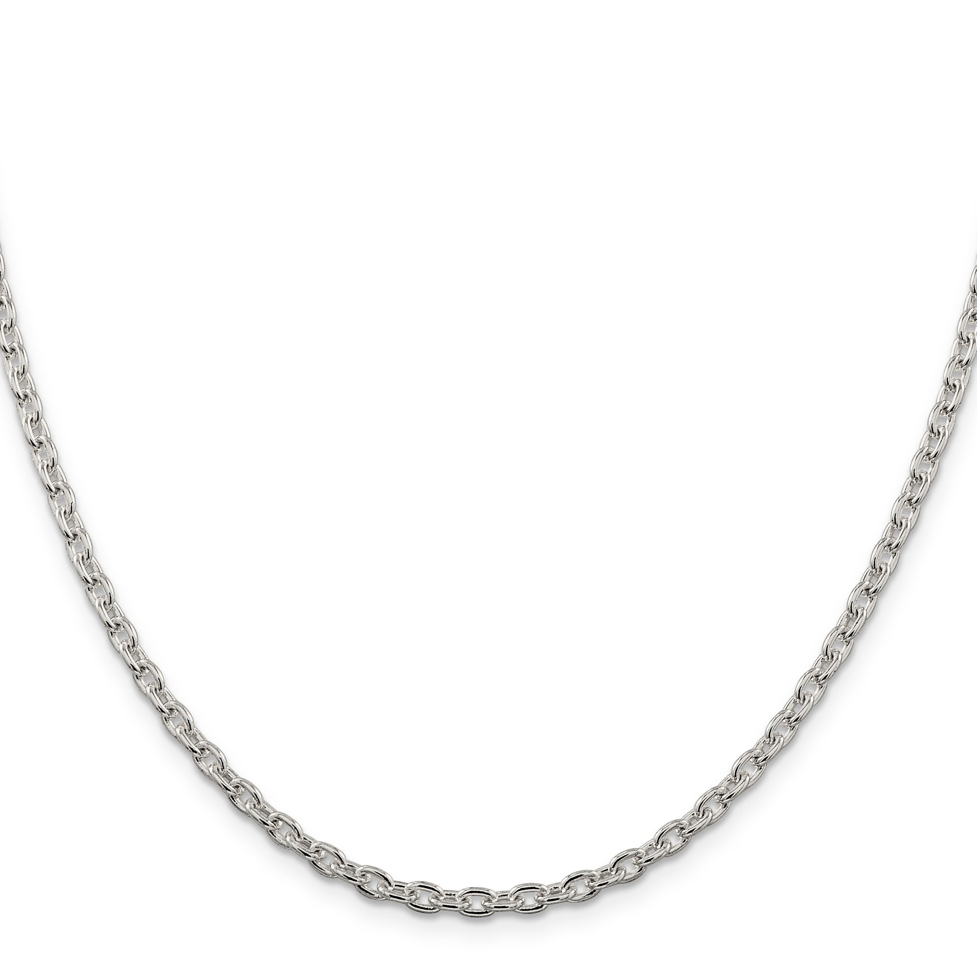 16 Inch Sterling Silver 3.5mm Cable Chain Necklace
